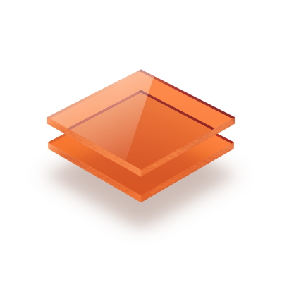 Plaque plexiglass teinté orange 3mm
